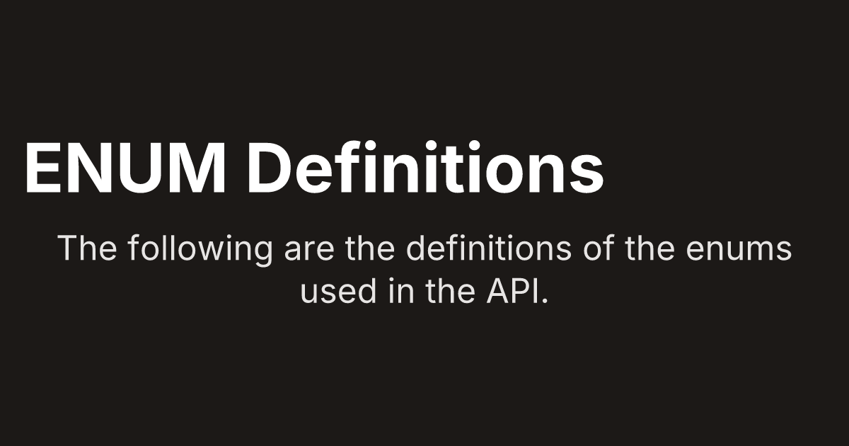 ENUM Definitions - Quantum Metal Developer Docs